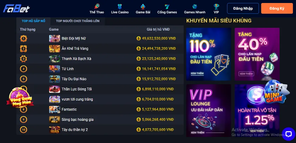 Trò chơi bắn cá tại vwin88 casino